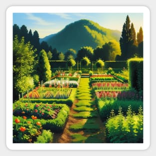 Vibrant Vegetable Garden in Summer - Inspired Scenery Sticker